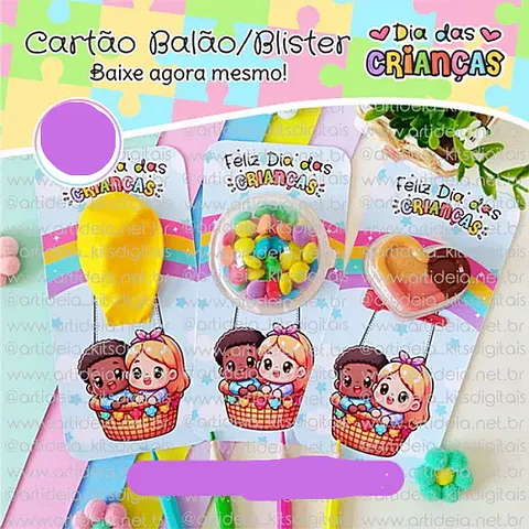 Arquivo Dia das Crianças Card Blistter Balão - art ideia