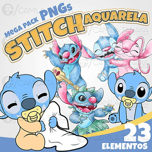 Kit Digital Stich e Angel Aquarela