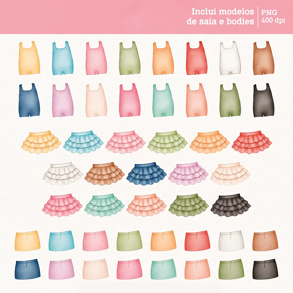 Kit Digital Meninos e Meninas Aquarela - Para montar 18