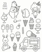 Kit Digital Sorveteria para Colorir - ni studio - Thumbnail 2