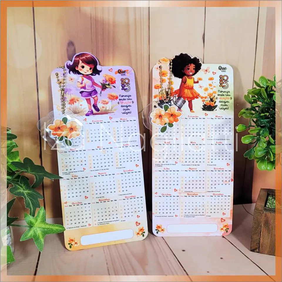 Arquivo Calendário 2025 Marcador de Páginas 4 modelos (mascotinhas) - Iza 2