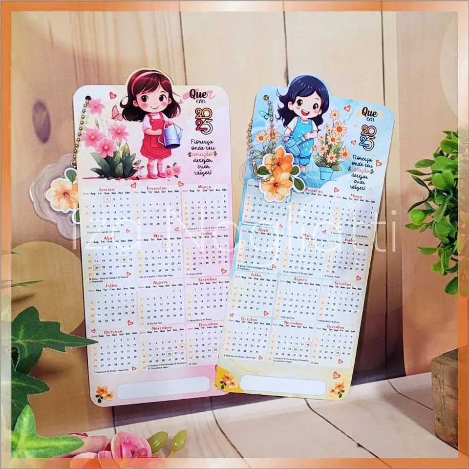 Arquivo Calendário 2025 Marcador de Páginas 4 modelos (mascotinhas) - Iza 3