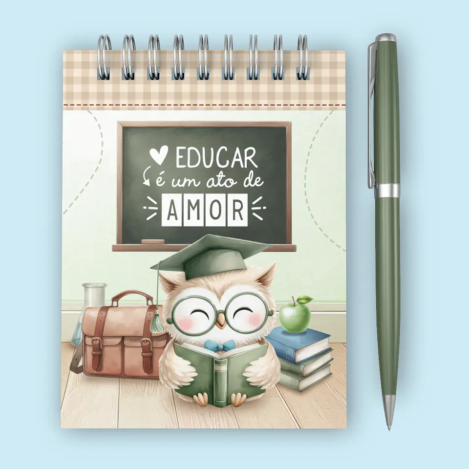 Arquivo Dia dos Professores Bloquinho A6 - wire-o espiral - 10,5 x 14,8cm - TELMA 3