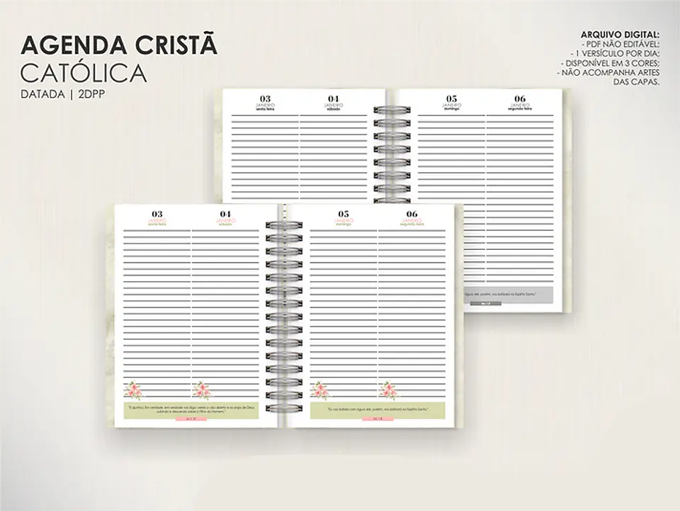 Arquivo Combo de Agendas Evangélicas - Datadas e Permanentes - Moldes da Lê 2