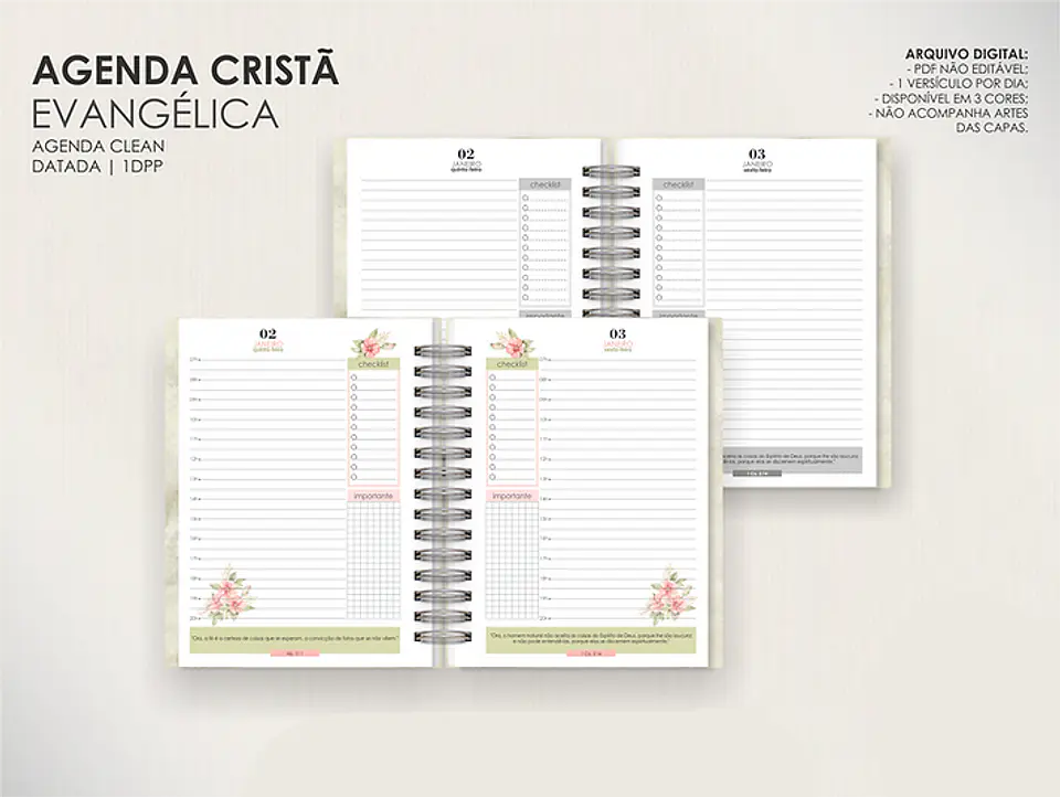 Arquivo Combo de Agendas Evangélicas - Datadas e Permanentes - Moldes da Lê 4