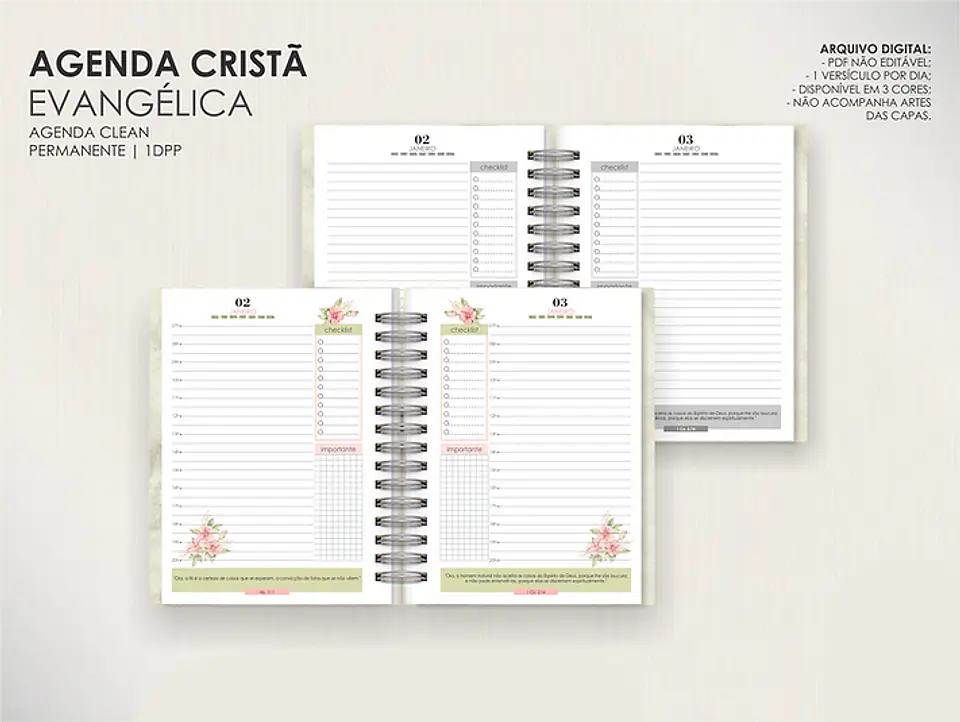 Arquivo Combo de Agendas Evangélicas - Datadas e Permanentes - Moldes da Lê 5
