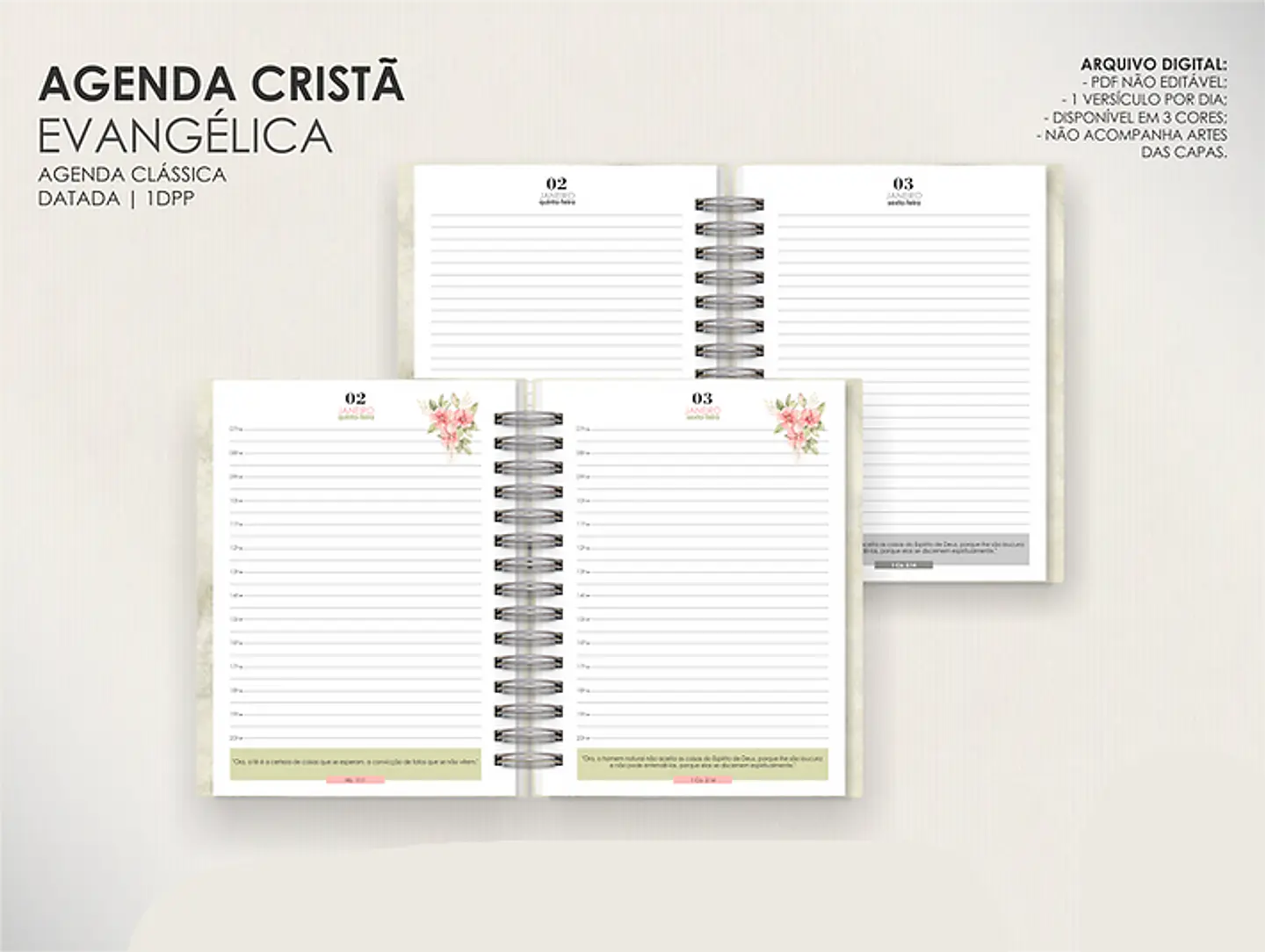 Arquivo Combo de Agendas Evangélicas - Datadas e Permanentes - Moldes da Lê 6