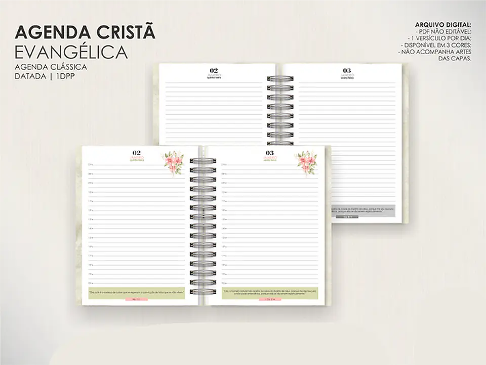 Arquivo Combo de Agendas Evangélicas - Datadas e Permanentes - Moldes da Lê 6
