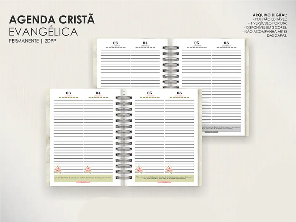 Arquivo Combo de Agendas Evangélicas - Datadas e Permanentes - Moldes da Lê 11