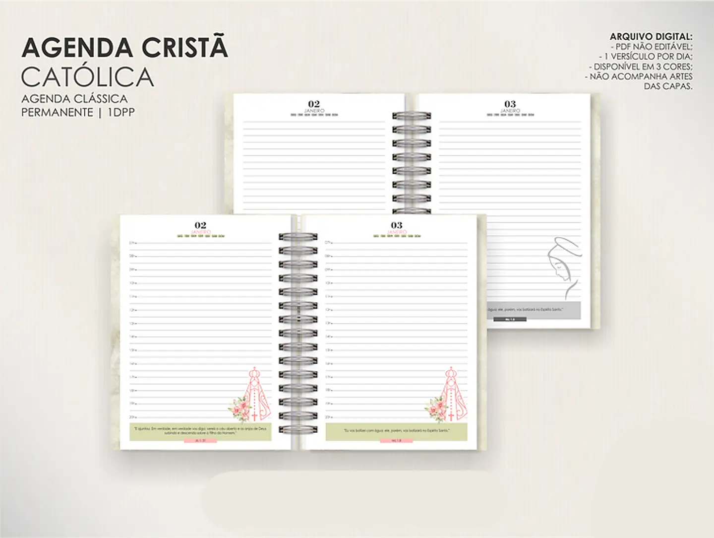 Arquivo Combo de Agendas Católicas - Datadas e Permanentes - Moldes da Lê 5