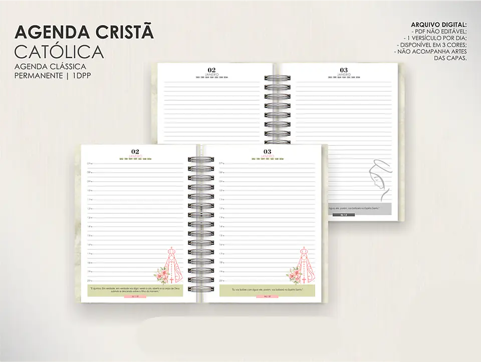 Arquivo Combo de Agendas Católicas - Datadas e Permanentes - Moldes da Lê 5