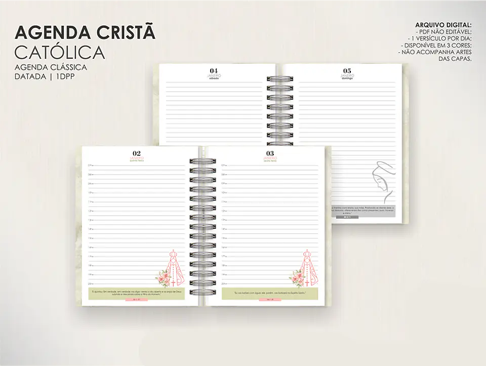 Arquivo Combo de Agendas Católicas - Datadas e Permanentes - Moldes da Lê 9