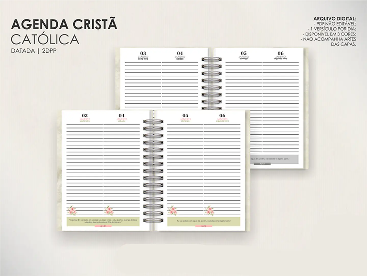 Arquivo Combo de Agendas Católicas - Datadas e Permanentes - Moldes da Lê 11