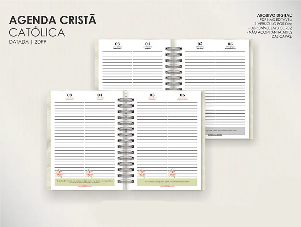 Arquivo Combo de Agendas Católicas - Datadas e Permanentes - Moldes da Lê 11