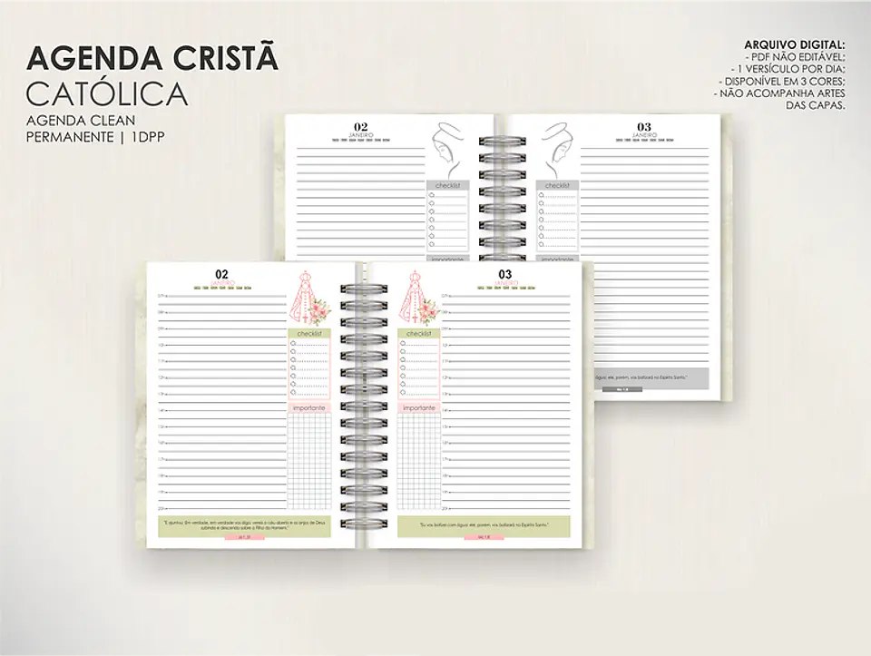 Arquivo Combo de Agendas Católicas - Datadas e Permanentes - Moldes da Lê 12