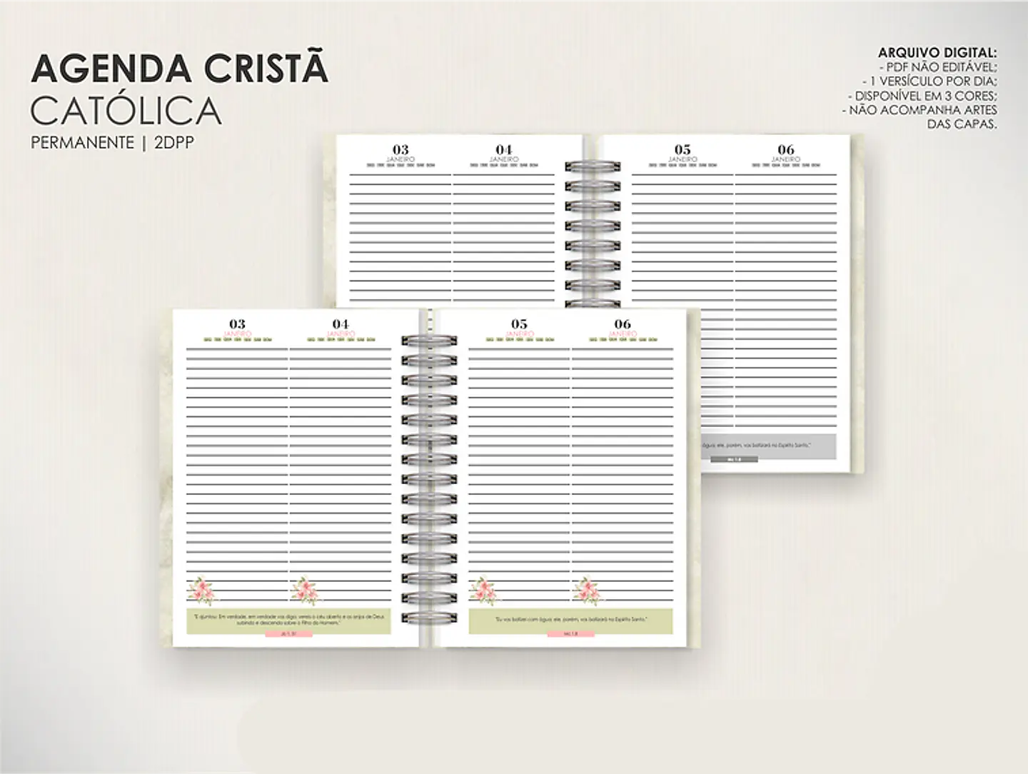 Arquivo Combo de Agendas Católicas - Datadas e Permanentes - Moldes da Lê 14