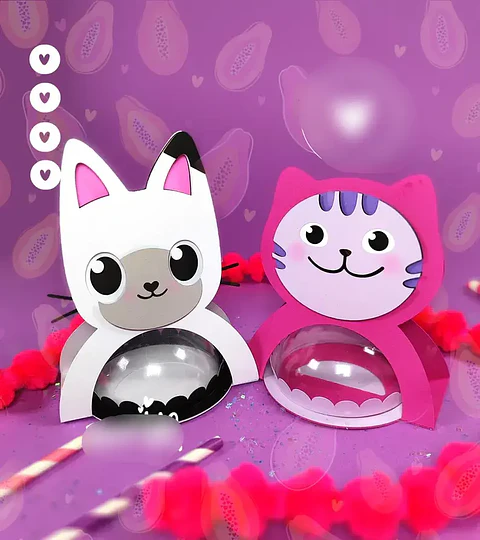 Arquivo Porta Bola Acrilica Gatinhos Casa Mágica da Gabby