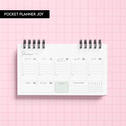 Arquivo Miolo Pocket Planner Joy 2025 - Trilha de papel