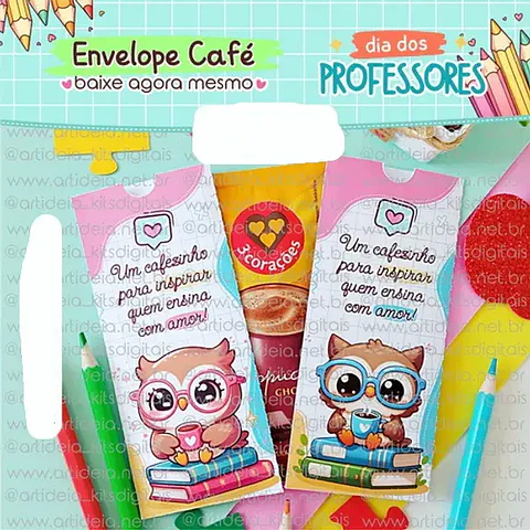 Arquivo Dia dos Professores Envelope para Café - ART IDEIA