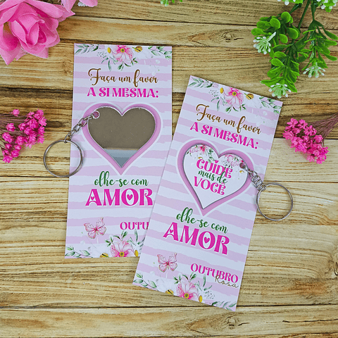 Arquivo Outubro Rosa Card Espelhinho Coração