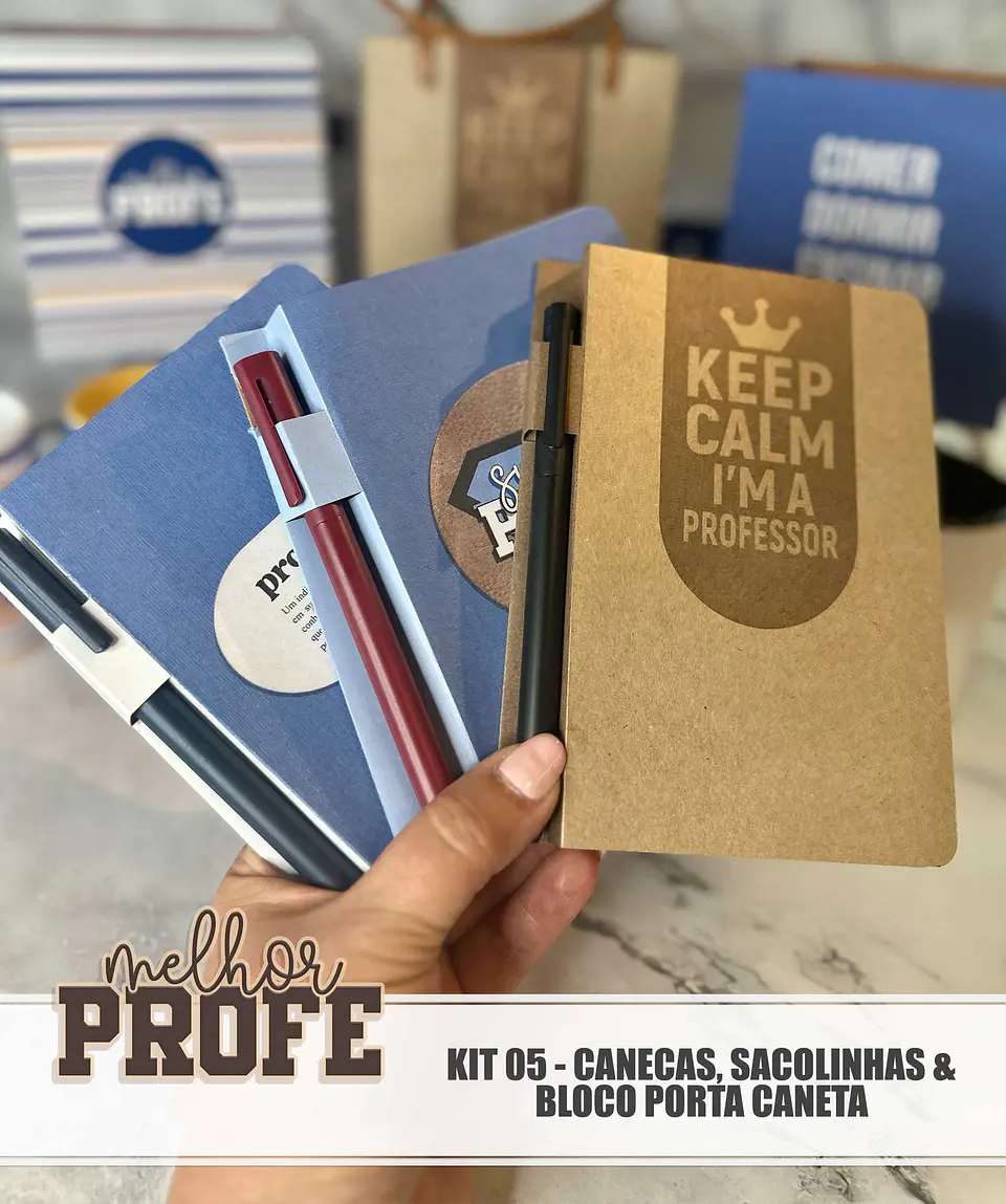 Arquivo Dia dos Professores Masculino - Kit 05 - Caneca, Sacolinha e Bloco porta Caneca - 4