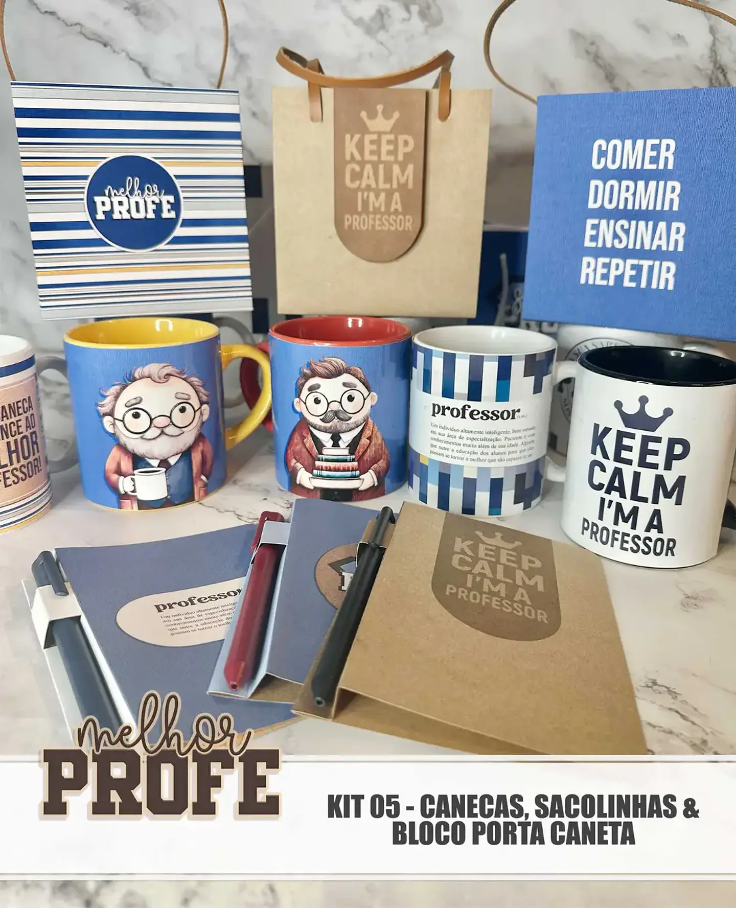 Arquivo Dia dos Professores Masculino - Kit 05 - Caneca, Sacolinha e Bloco porta Caneca - 2