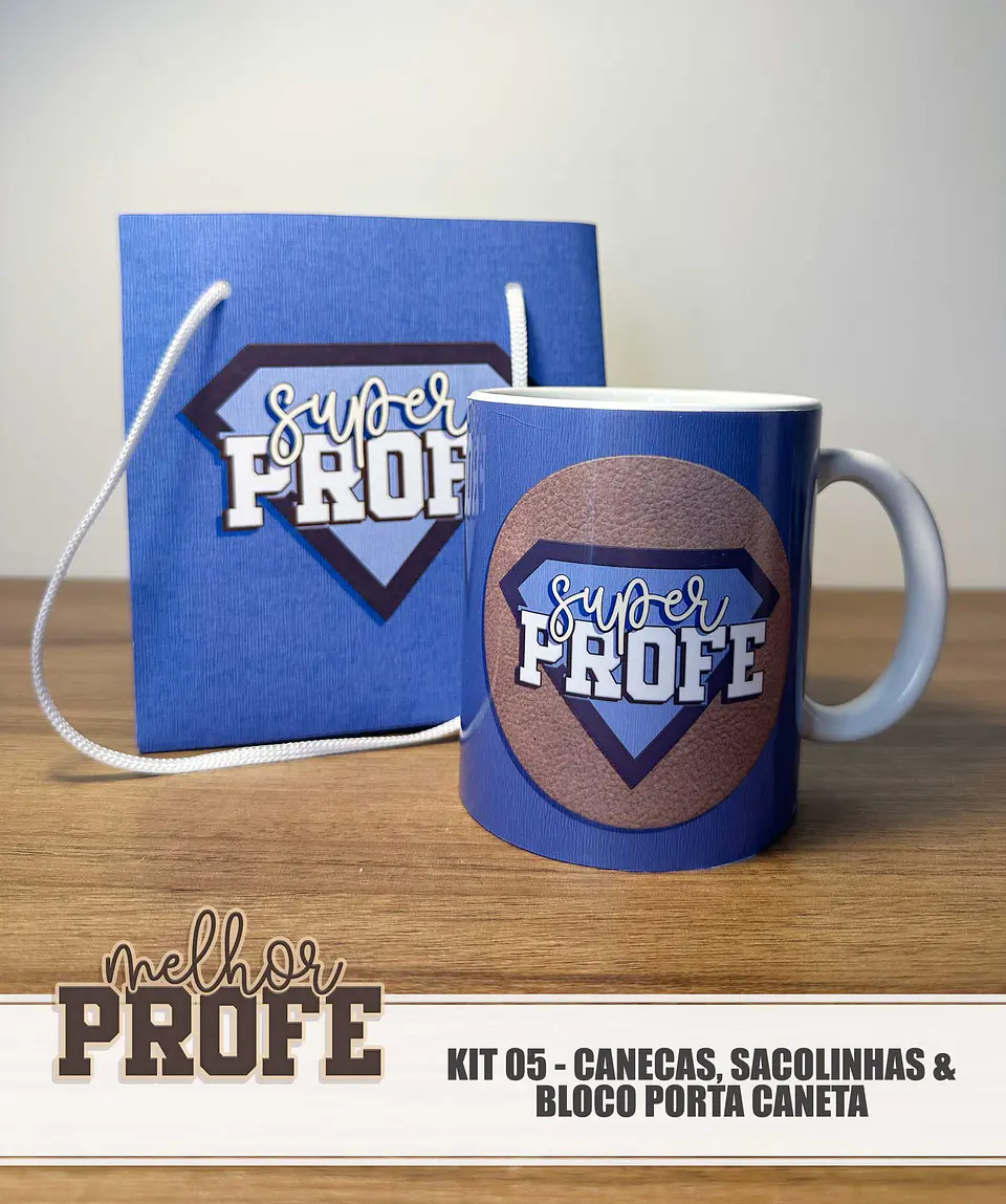 Arquivo Dia dos Professores Masculino - Kit 05 - Caneca, Sacolinha e Bloco porta Caneca - 5