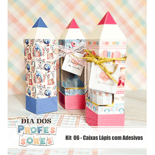 Arquivo Dia dos Professores - Kit 06 - Caixa Lápis Com Adesivos + Video Aula - TITA