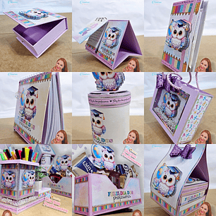 Arquivo Dia Dos Professores Combo Papelaria Corujinha Lilás - Tamires Moura