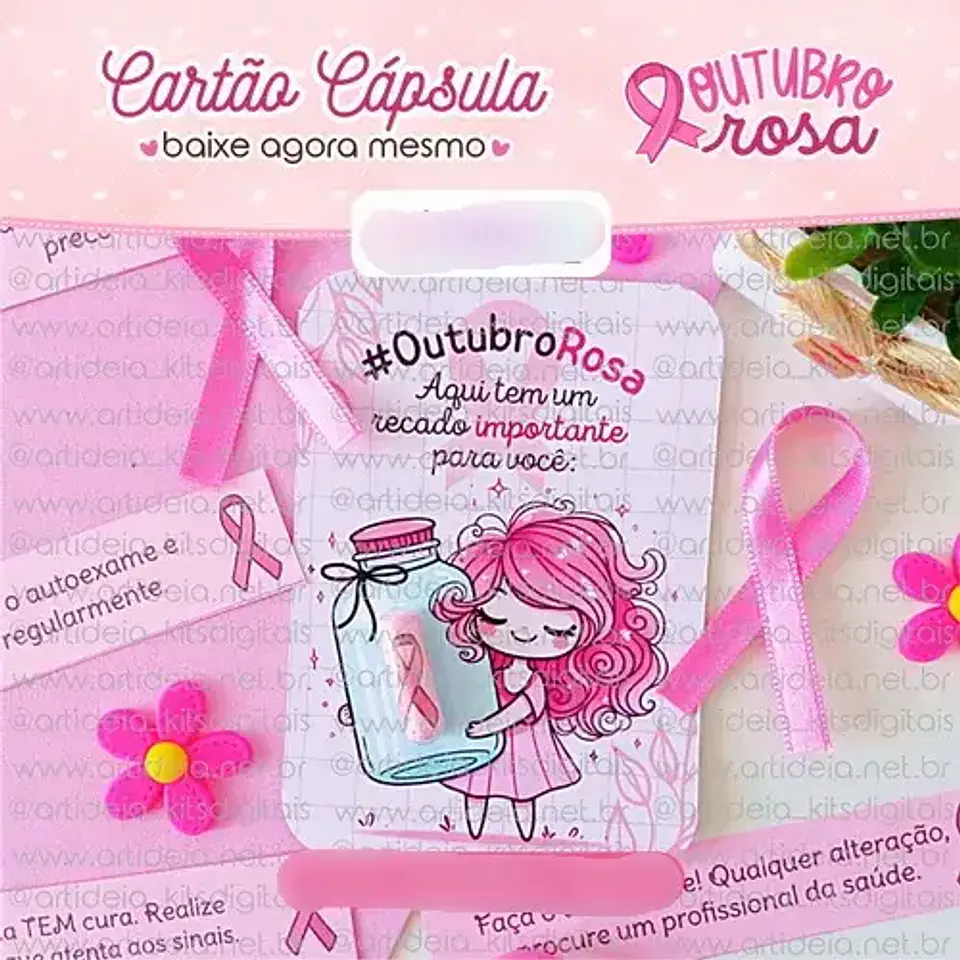 Arquivo Outuro Rosa Card Capsula - Art Ideia 1