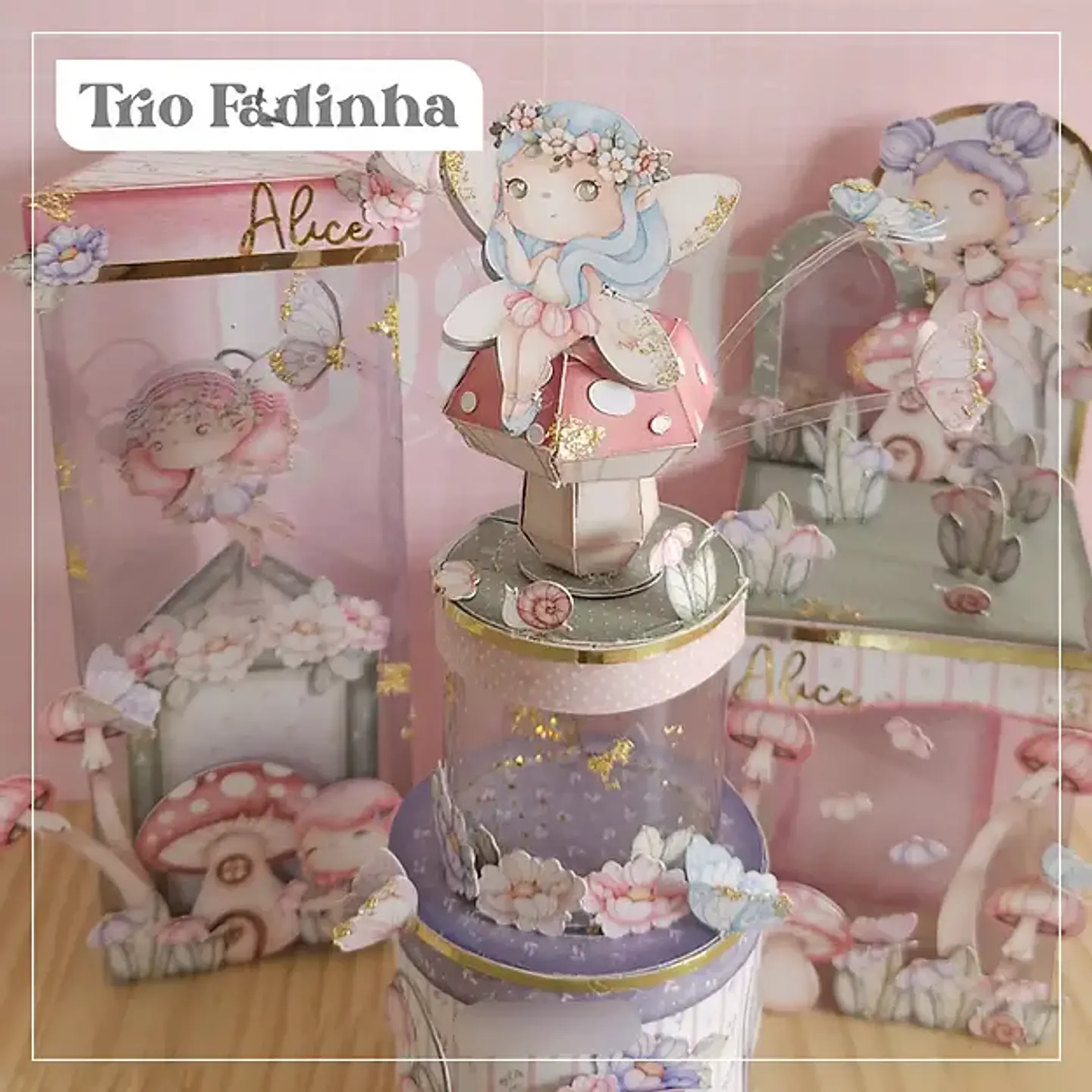 Arquivo de Corte Trio Fadinhas Acetato - Biarte 1