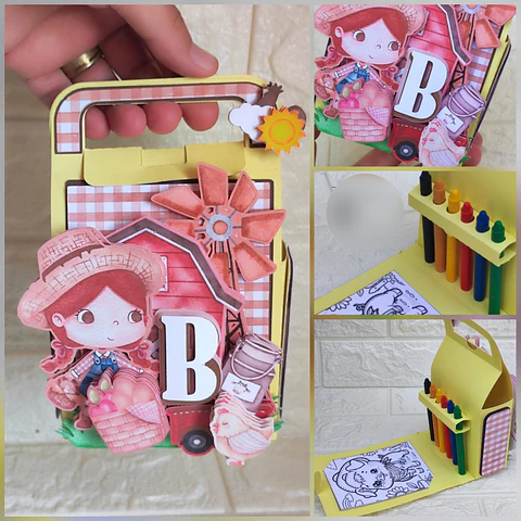 Arquivo de Corte Fazendinha Maleta de Colorir - criar bv