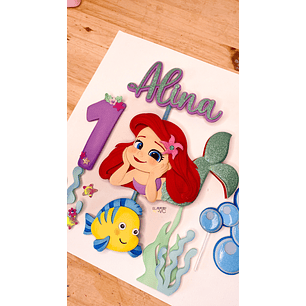 Arquivo Topo de Bolo Ariel Pequena Sereia EM CAMADAS - elafazpravc