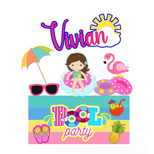 Arquivo de Corte Pool Party Menina