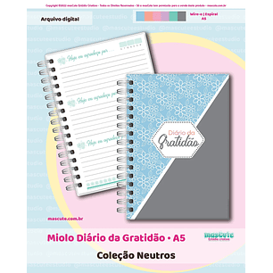 Arquivo Diário da Gratidão A5 Neutros