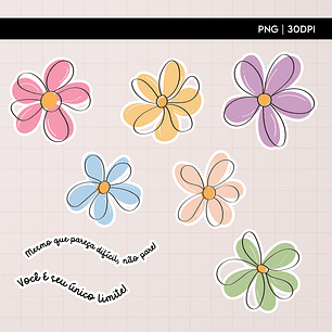Arquivo Capa e Kit Digital Pop Flowers Floral - Trilha de Papel