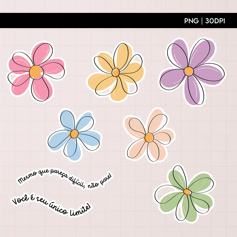 Arquivo Capa e Kit Digital Pop Flowers Floral - Trilha de Papel 2
