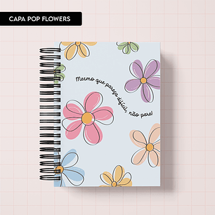 Arquivo Capa e Kit Digital Pop Flowers Floral - Trilha de Papel