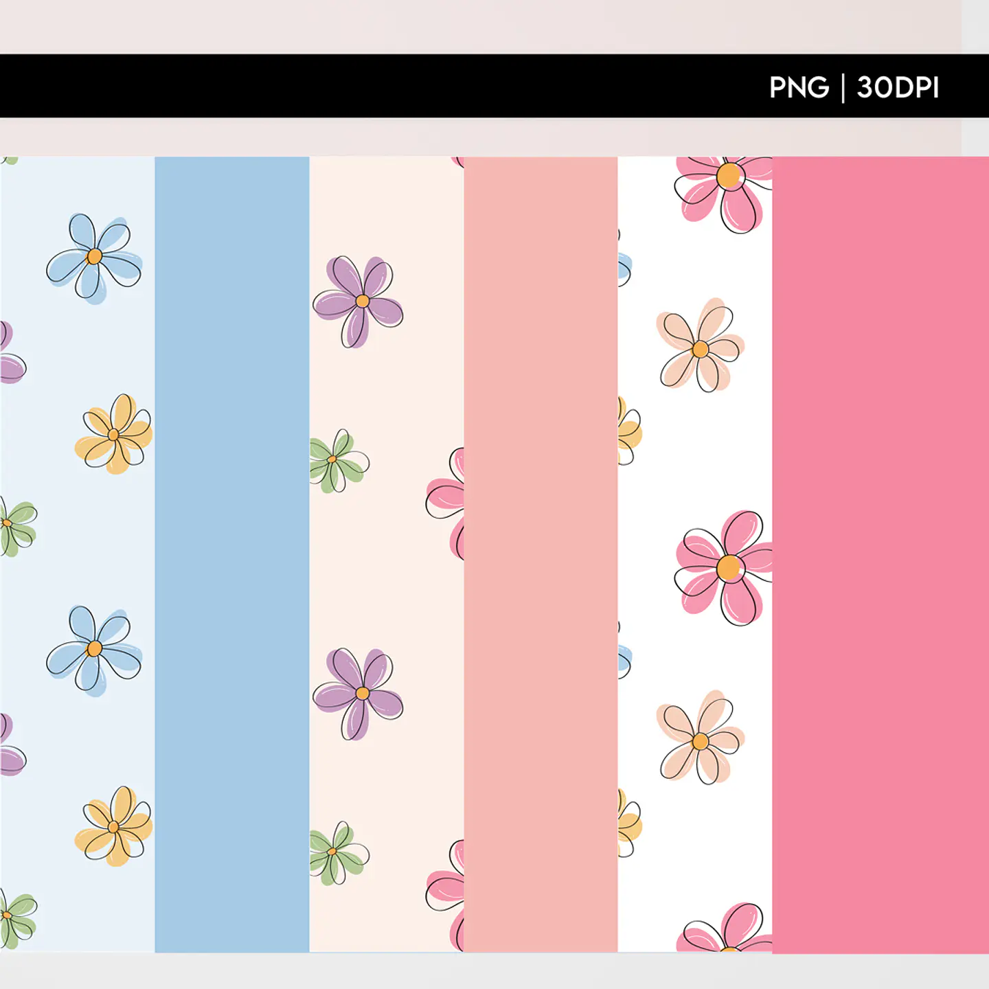 Arquivo Capa e Kit Digital Pop Flowers Floral - Trilha de Papel 3