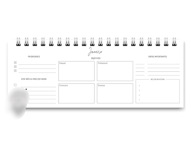 Arquivo Miolo DeskPlanner Cores 2025 - trilha de papel