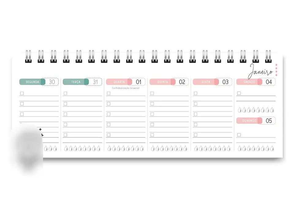 Arquivo Miolo DeskPlanner Cores 2025 - trilha de papel 6