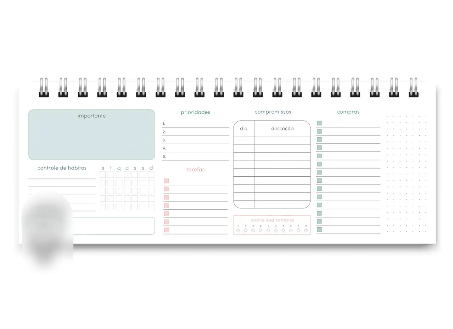 Arquivo Miolo DeskPlanner Cores 2025 - trilha de papel 7