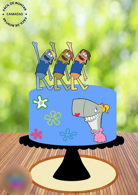 Arquivo Topo de Bolo Meninos que Choram  Boys Who Cry - Personagens Bob Esponja