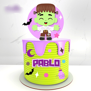 Arquivo Topo de Bolo Halloween Frankenstein - EM CAMADAS