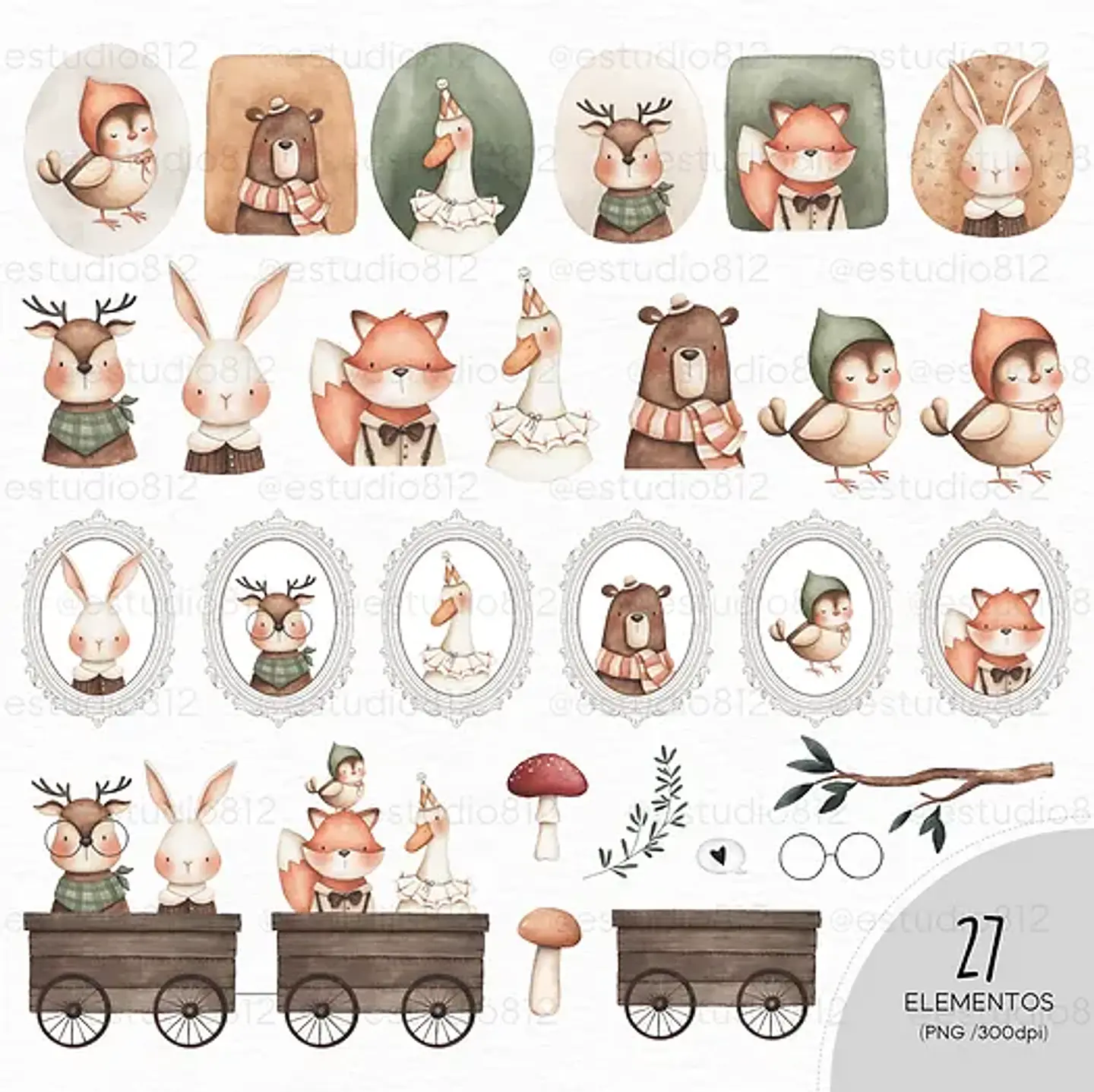 Kit Digital Florestinha Vintage - studio 812 2