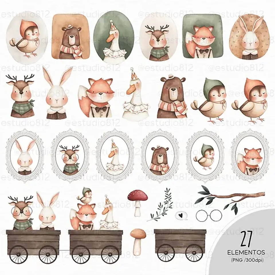 Kit Digital Florestinha Vintage - studio 812 2
