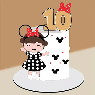 Arquivo Topo de Bolo Menina Minnie - EM CAMADAS