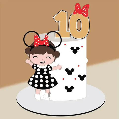 Arquivo Topo de Bolo Menina Minnie - EM CAMADAS