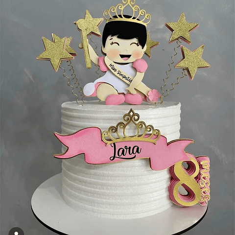 Arquivo Topo de Bolo Miss Simpatia Bebê Realeza - EM CAMADAS