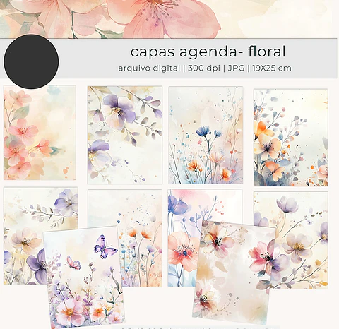 Arquivo Capas Floral Aquarela - Tutti